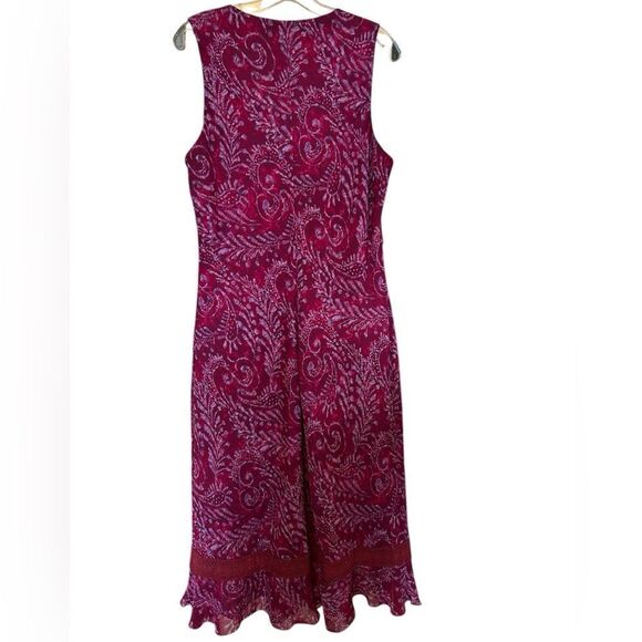 Vintage Milkmaid Y2K Pink Floral Embroidered Detail Chiffon Midi Dress 12 - Picture 2 of 10